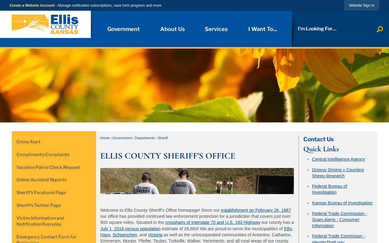Ellis County Sheriff description of the jail in Hays